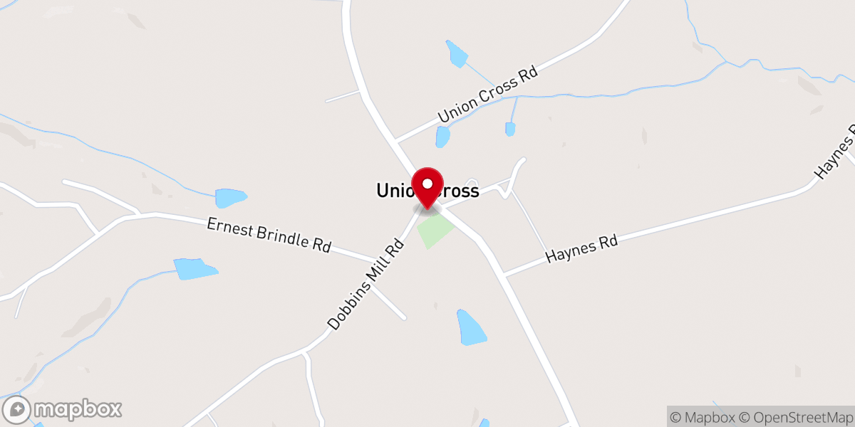 Map showing location of Union Cross Baptist Church