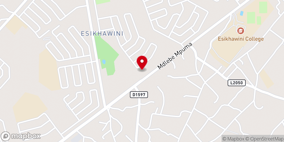 Map showing location of Holy Trinity Esikhawini Anglican Church