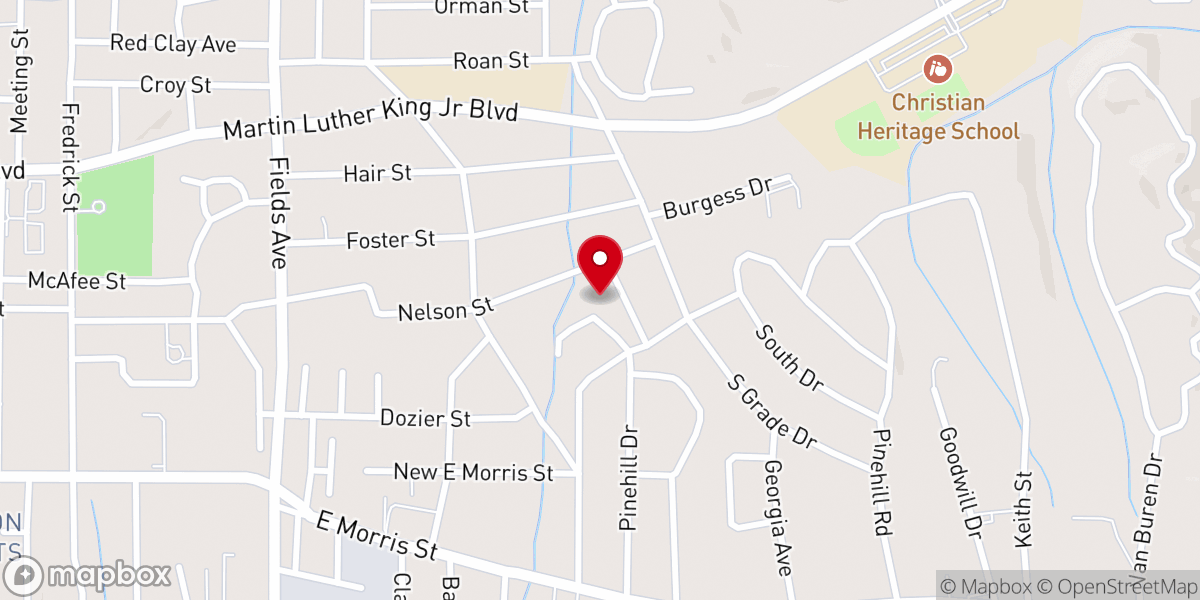 Map showing location of Westview Baptist Church