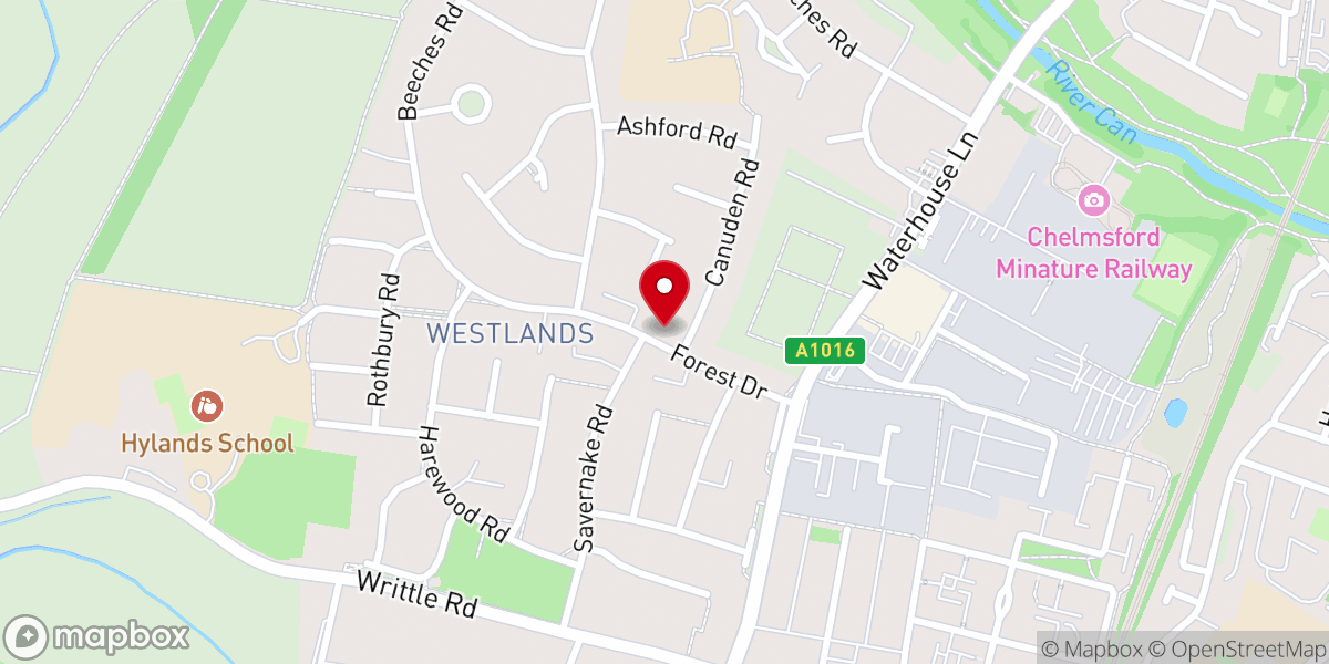 Map showing location of Church of the Holy Spirit, Widford