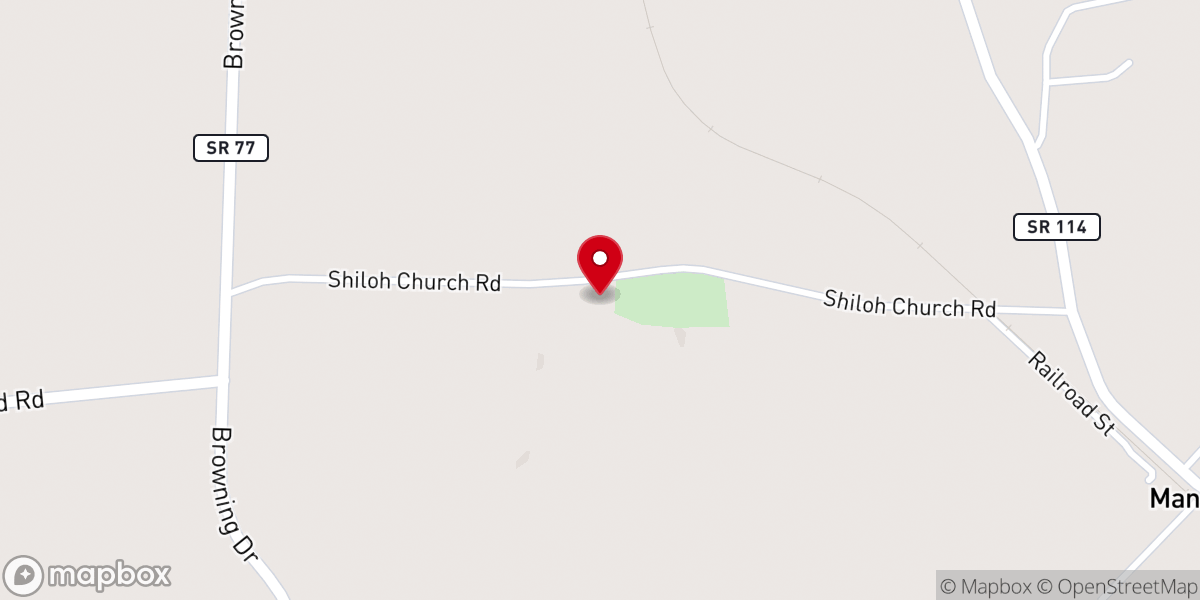 Map showing location of Shiloh Church