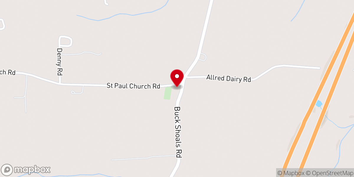Map showing location of St Paul United Methodist Church