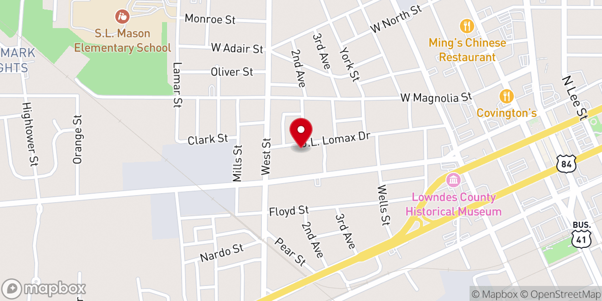 Map showing location of Macedonia First Baptist Church
