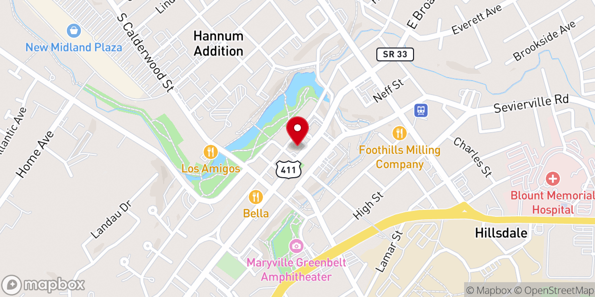 Map showing location of Broadway United Methodist Church