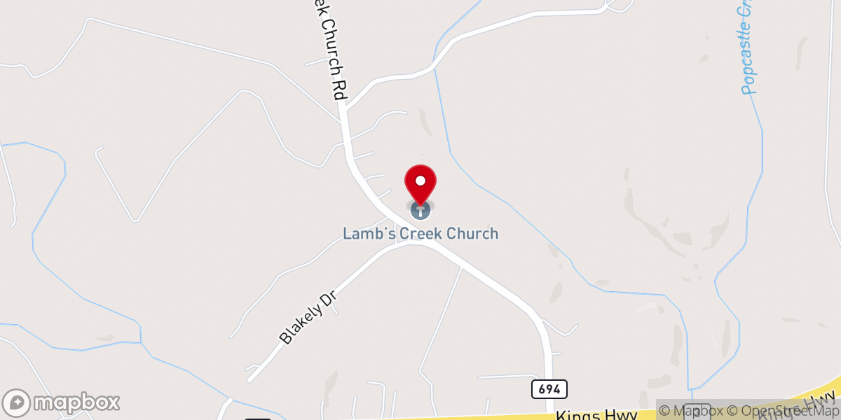 Map showing location of Lambs Creek Church