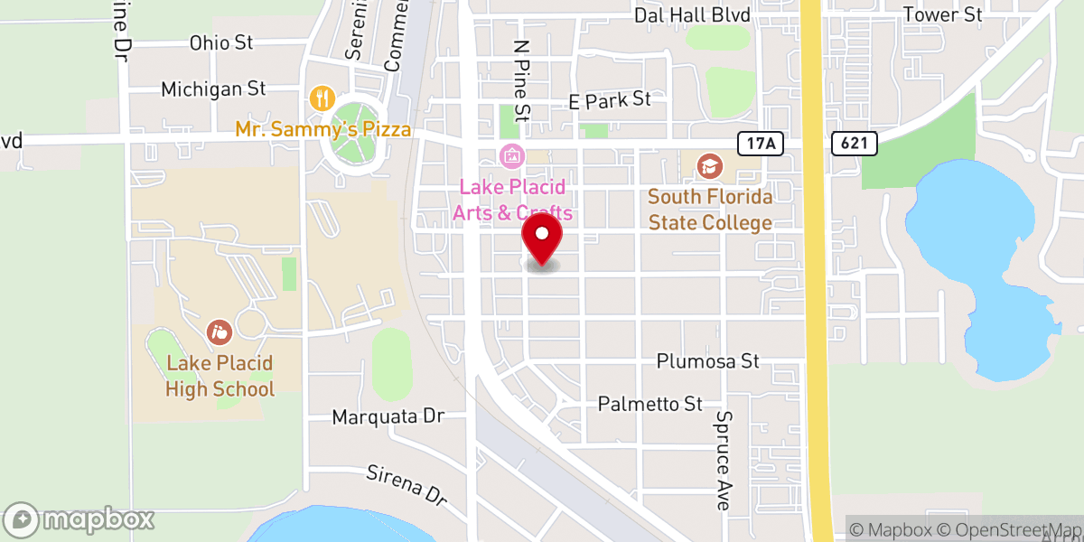 Map showing location of Greater Love Church of God Inchrist of Lake Placid Inc
