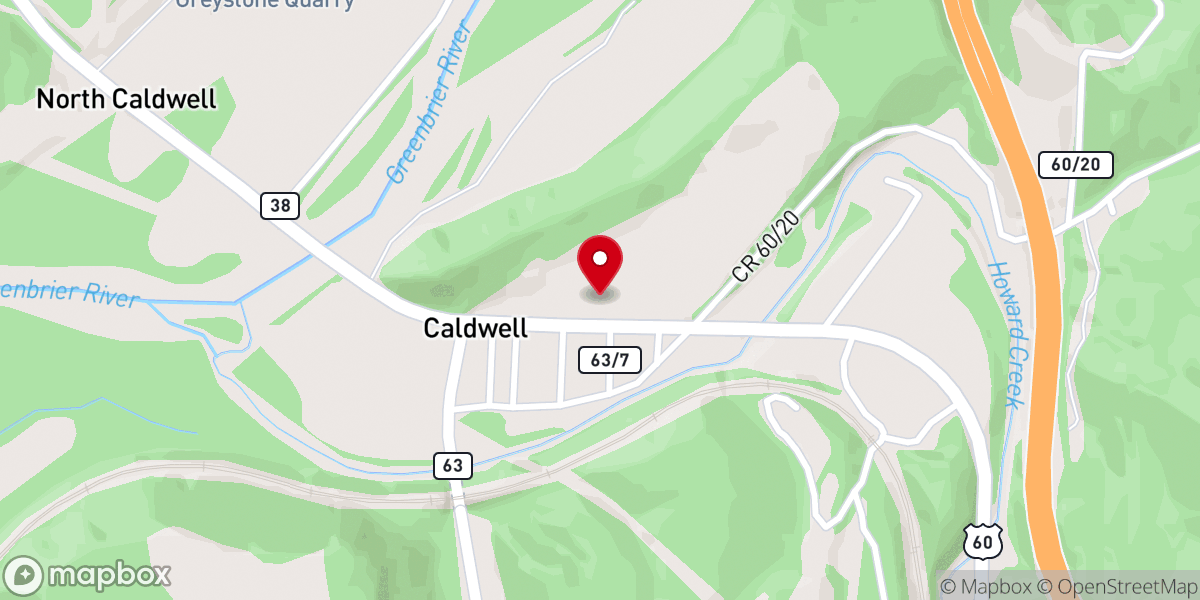 Map showing location of Caldwell Pentecostal Holiness Church