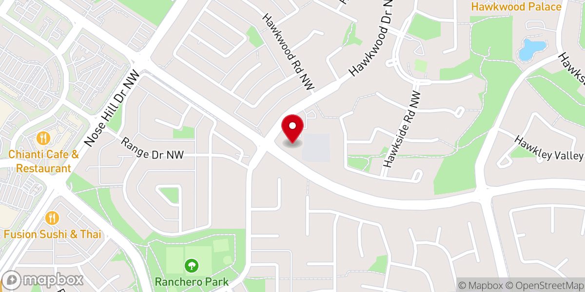Map showing location of Hawkwood Baptist Church