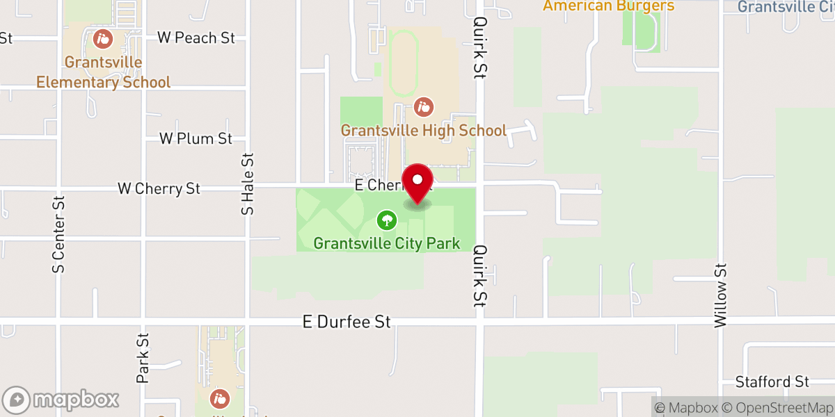 Map showing location of Grantsville City Park