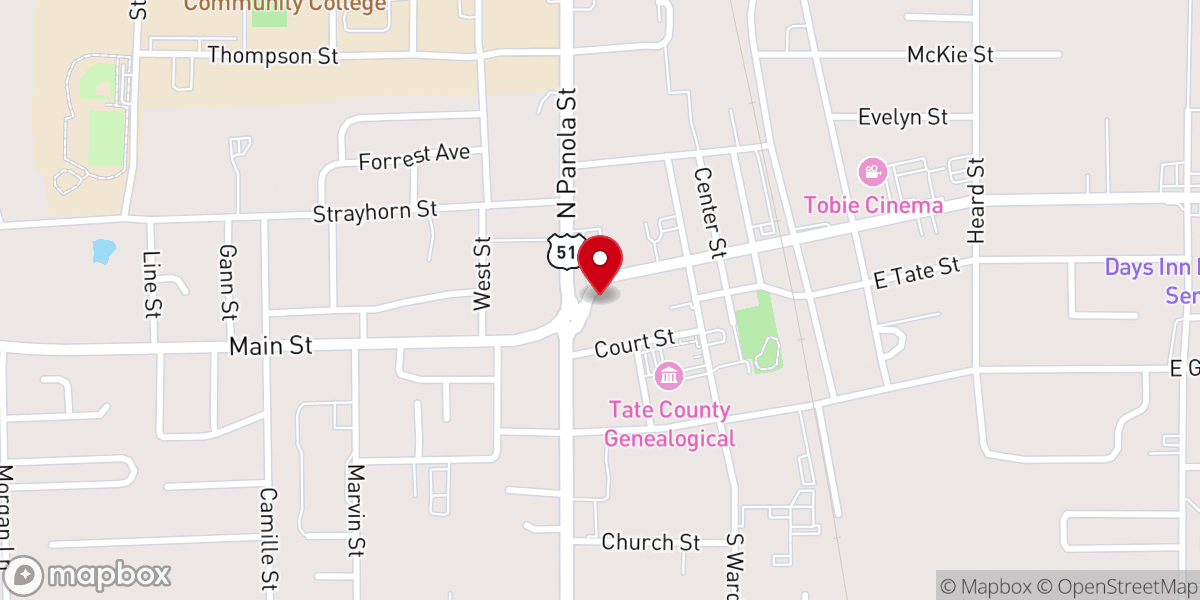 Map showing location of Mimi's On Main