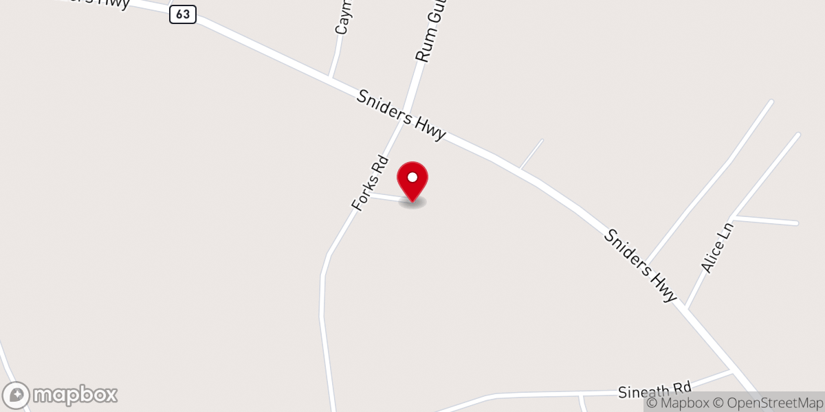 Map showing location of New Hope Church