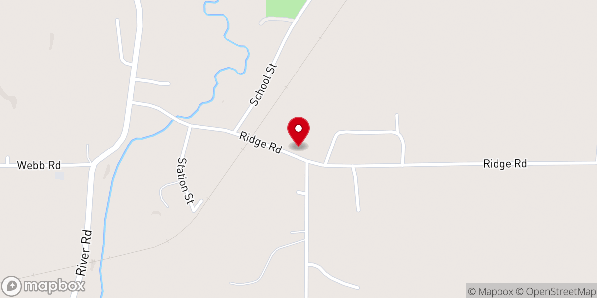 Map showing location of Oakfield Baptist Church