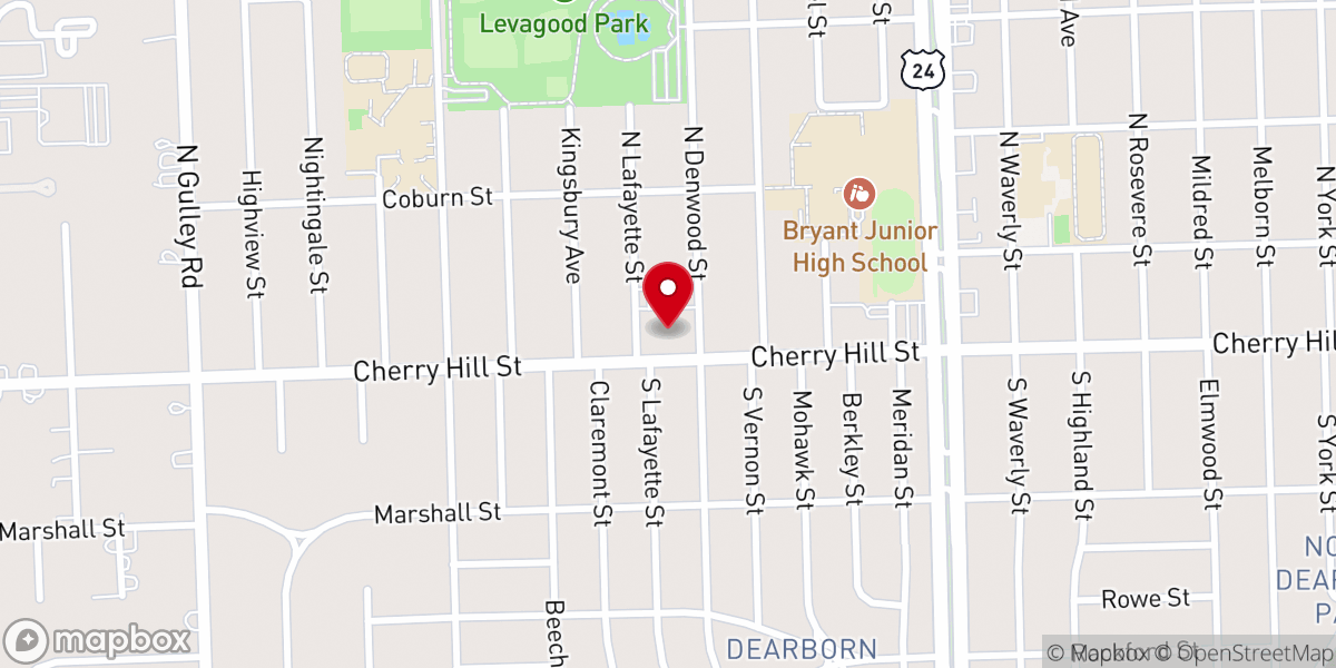 Map showing location of Guardian Lutheran Church