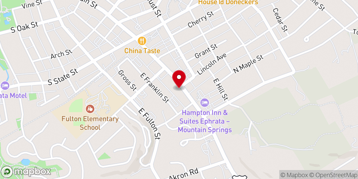 Map showing location of Holy Trinity Lutheran Church