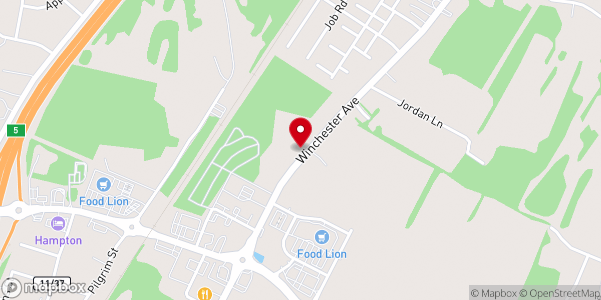 Map showing location of Inwood Assembly of God Church