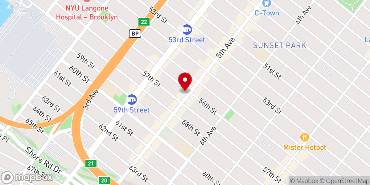 Map showing location of Brooklyn NY