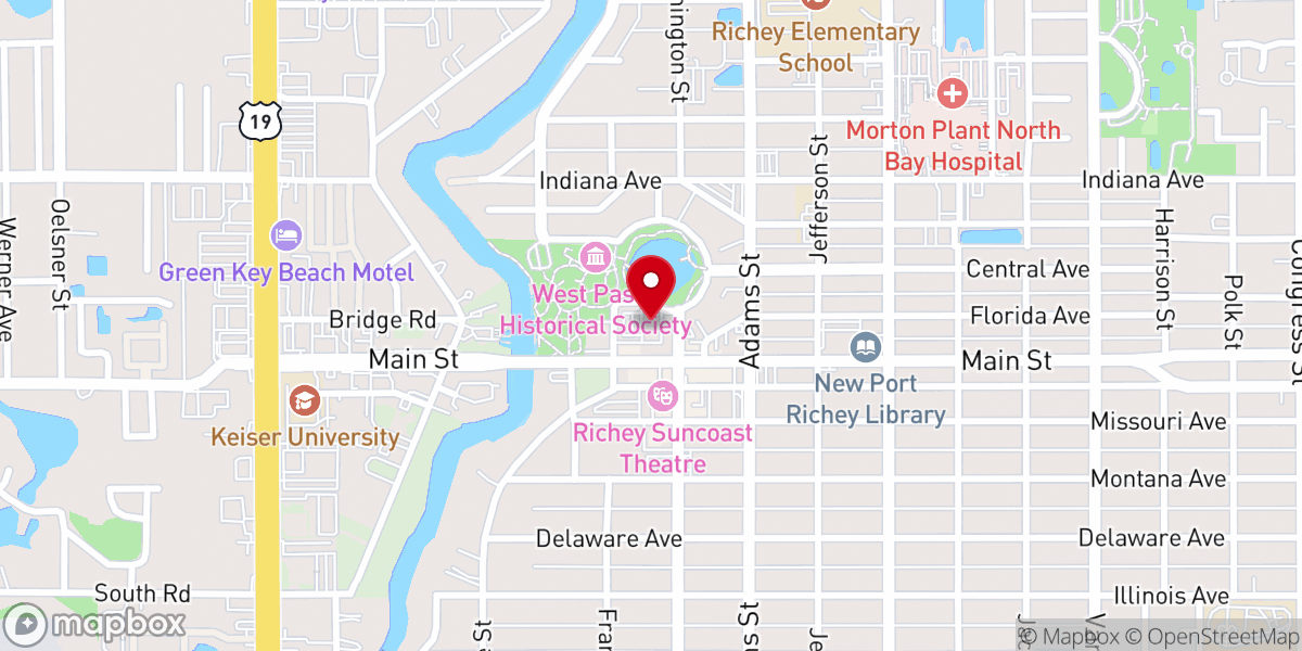 Map showing location of Journey Church New Port Richey