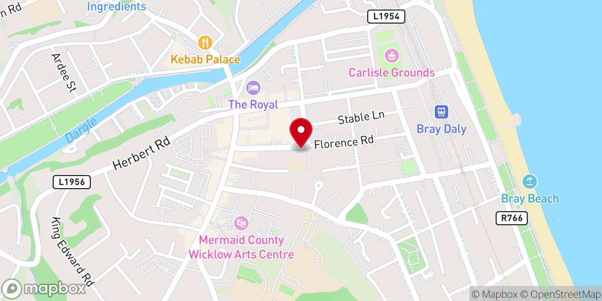 Map showing location of Bray Methodist Church