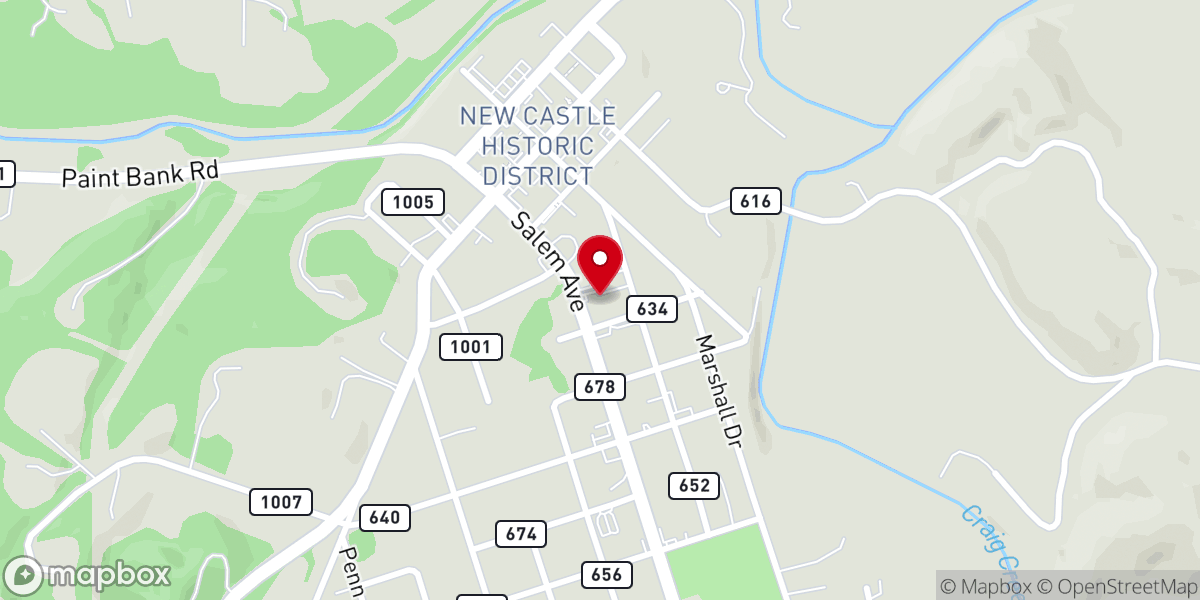 Map showing location of Craig Valley Baptist Church