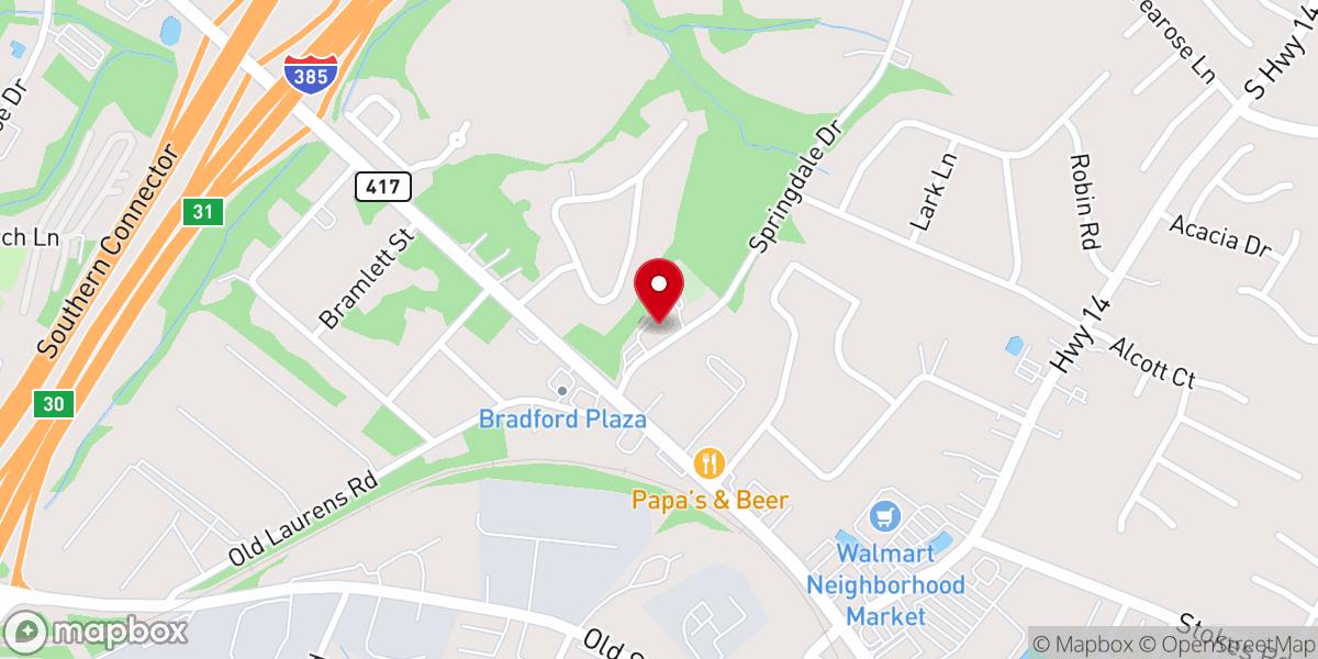 Map showing location of Poplar Spring Missionary Baptist Church