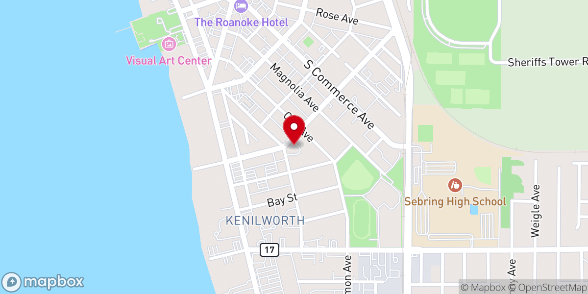 Map showing location of First Christian Church