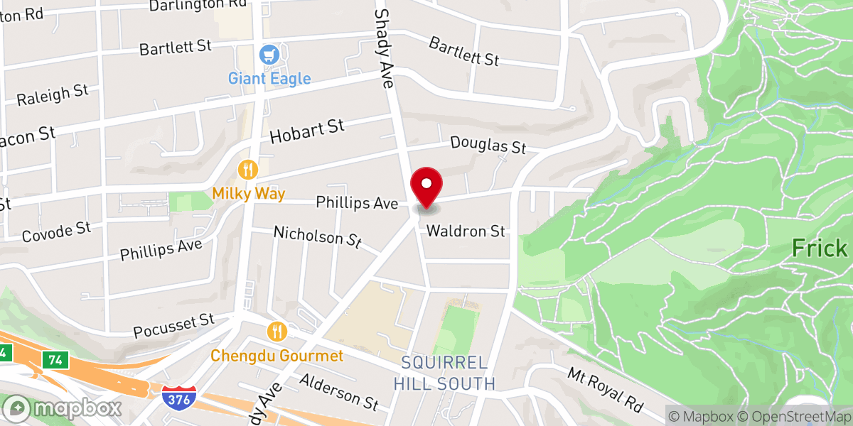 Map showing location of Congregation Poale Zedeck