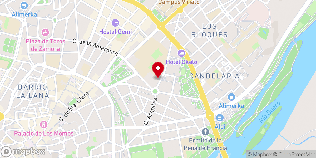 Map showing location of Iglesia de Cristo Rey