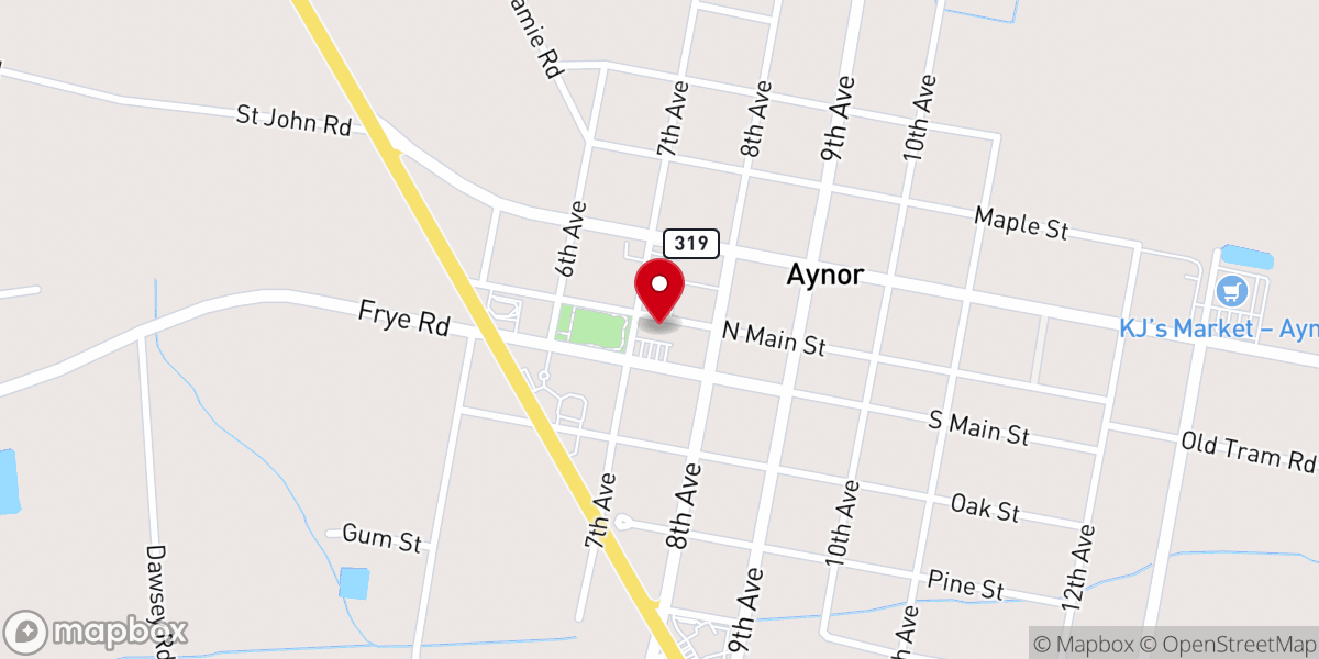 Map showing location of The Rock Church Aynor