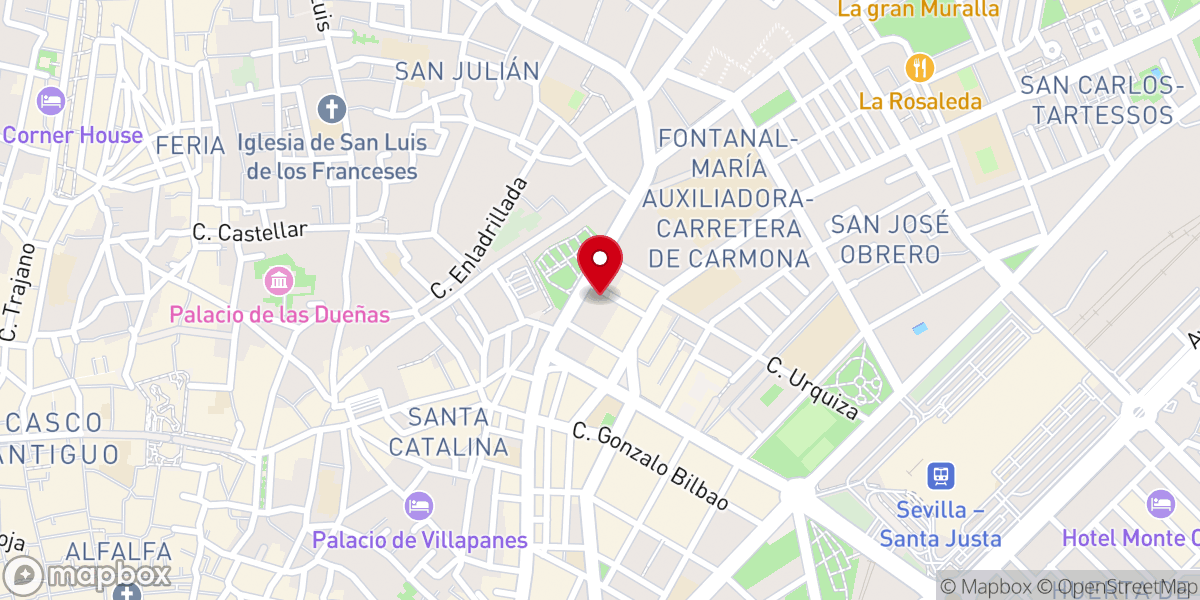 Map showing location of Parroquia Ortodoxa de los SS. Isidoro y Leandro, obispos de Sevilla (P. Ecuménico)