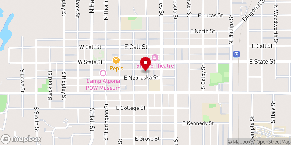 Map showing location of Algona First United Methodist Church | Outreach