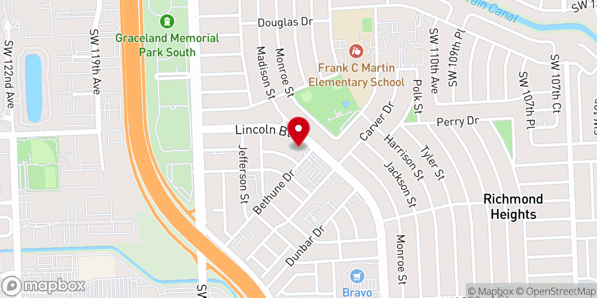 Map showing location of The Bethel Church of Miami