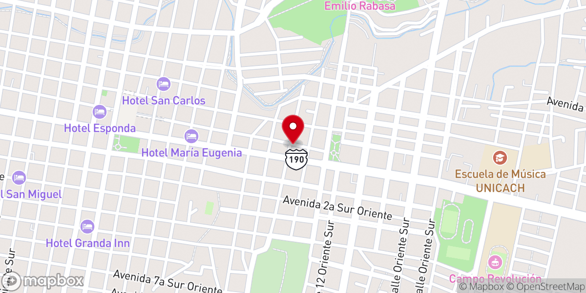 Map showing location of Iglesia del Nazareno - Primera de Tuxtla