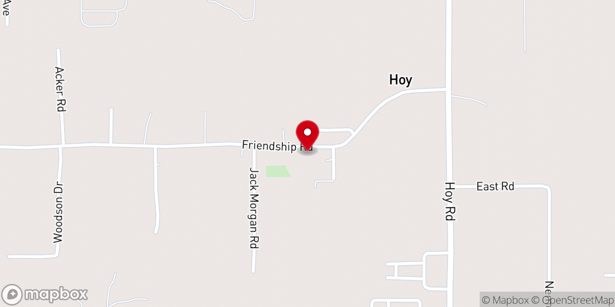 Map showing location of Friendship Church