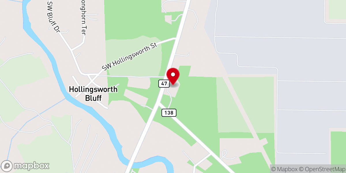 Map showing location of Cornerstone Baptist Church