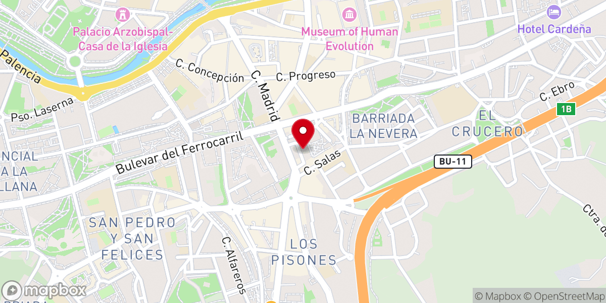 Map showing location of Iglesia Cristiana Evangélica Burgos (ICEBURGOS)