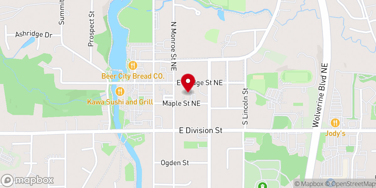 Map showing location of Rockford United Methodist Church