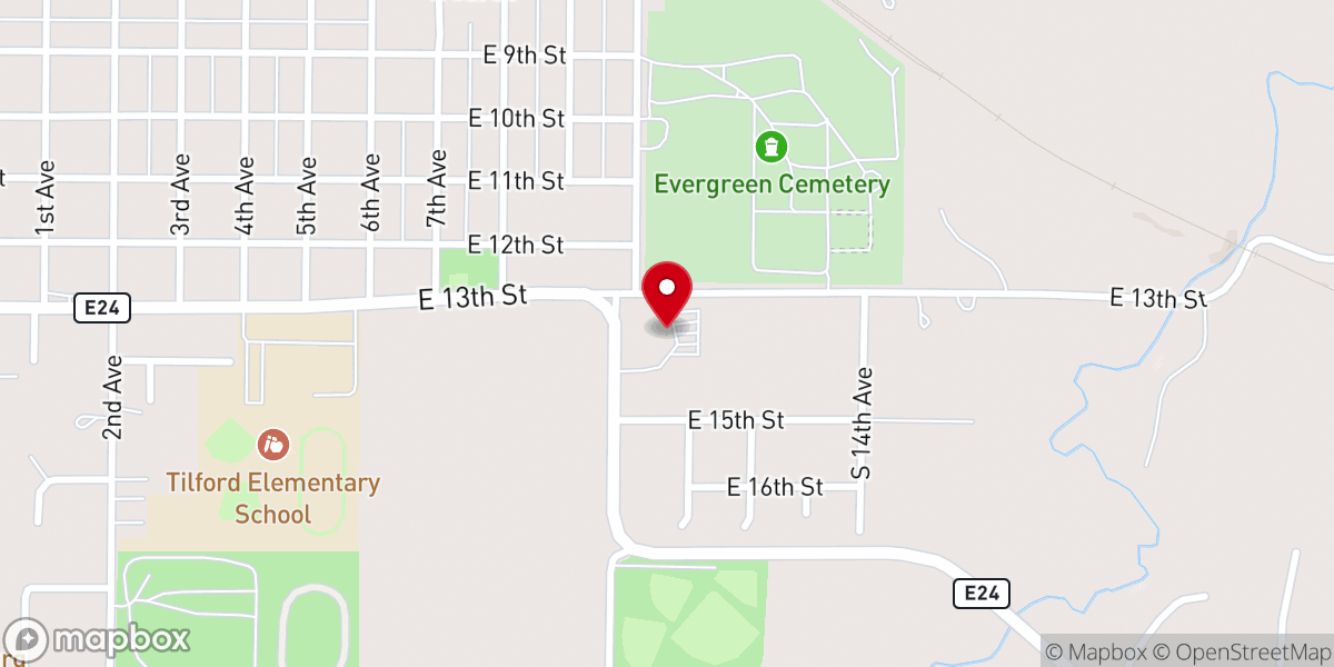 Map showing location of Trinity Lutheran Church