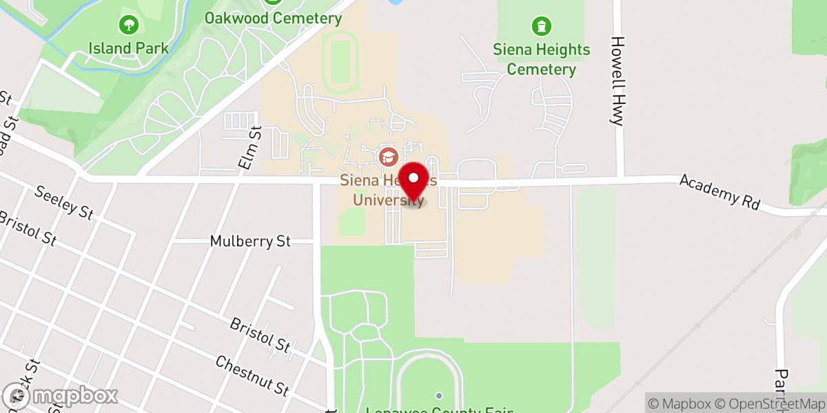 Map showing location of Siena Heights Bible Church