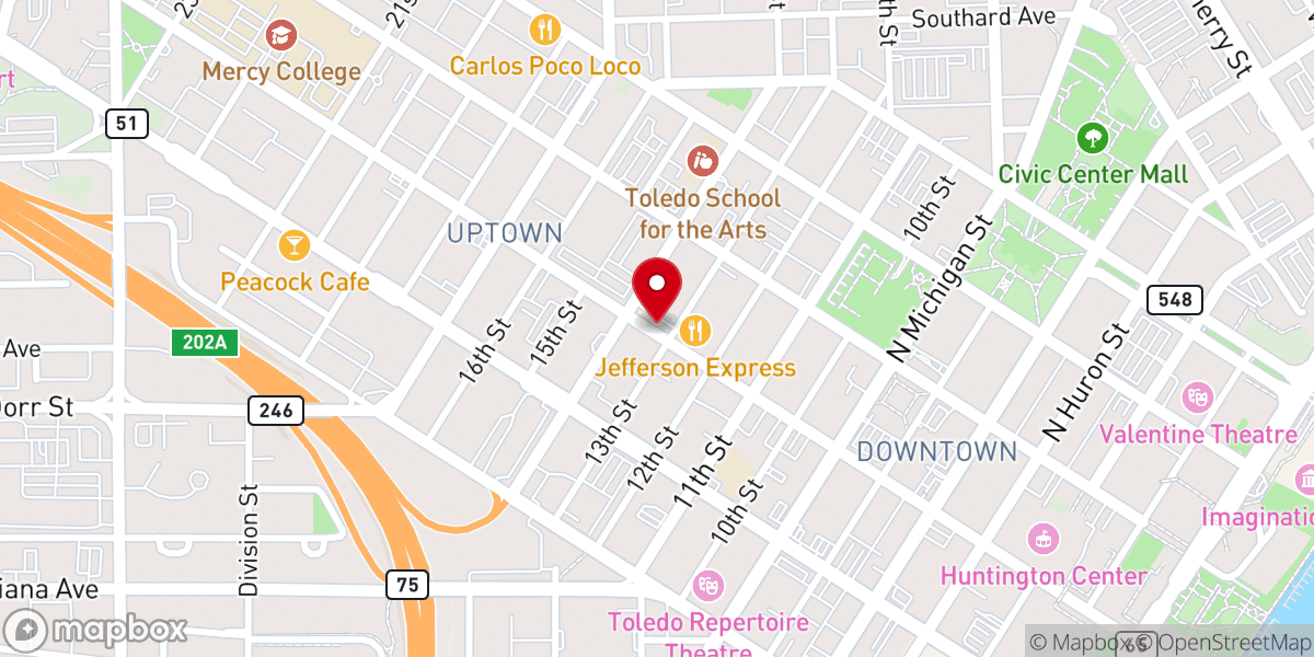 Map showing location of Temple of Christ Universal Life Church