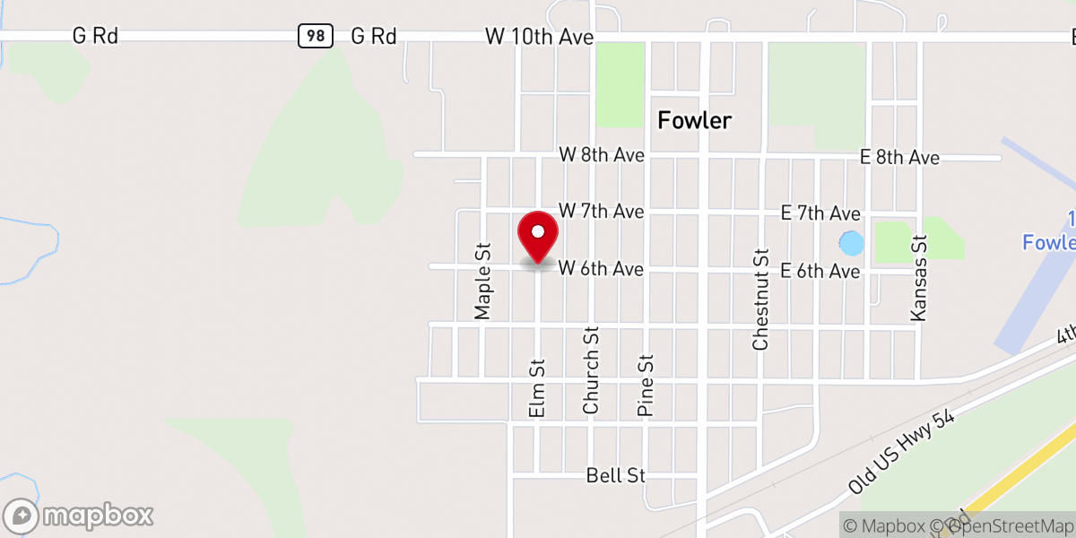 Map showing location of First Christian Church