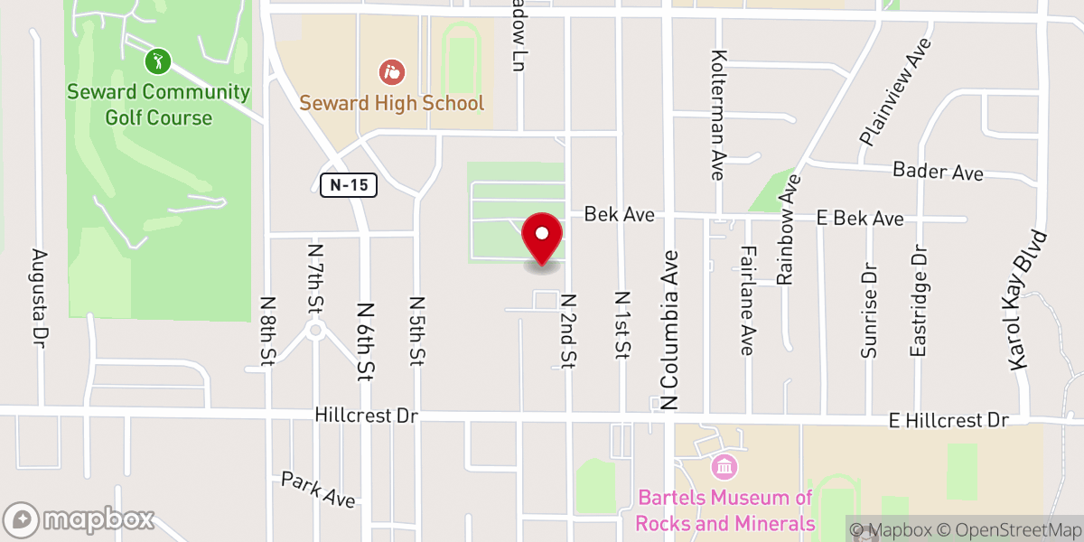 Map showing location of Faith Lutheran Church