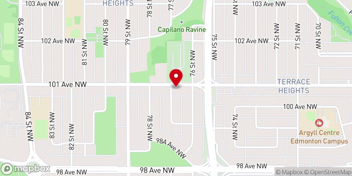 Map showing location of Centre For Spiritual Living Edmonton