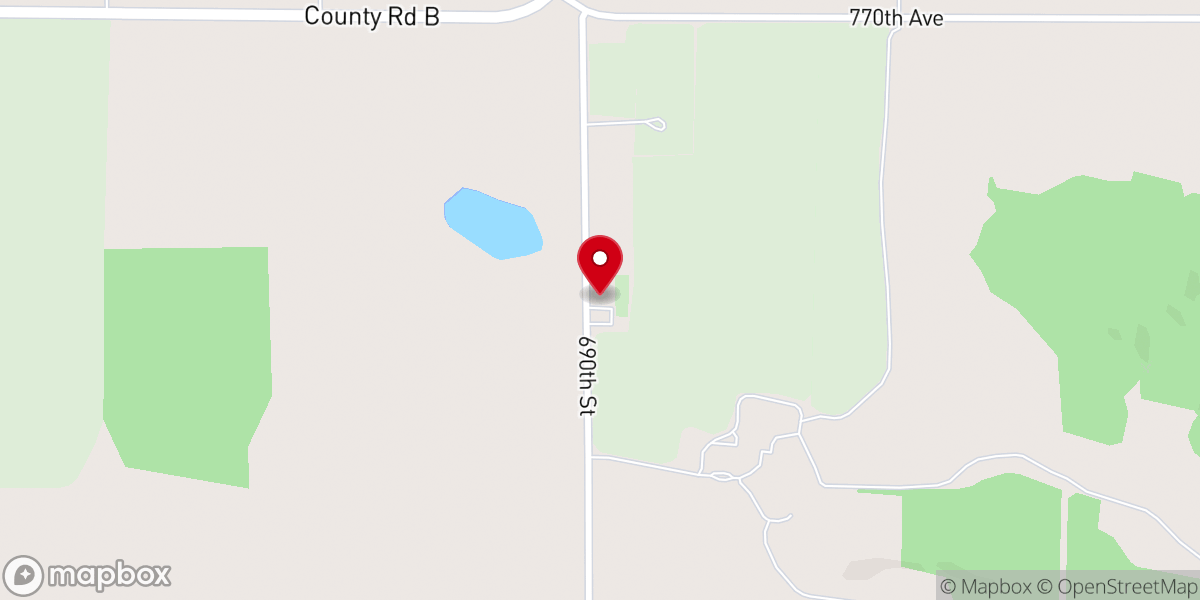 Map showing location of Tainter United Methodist Church