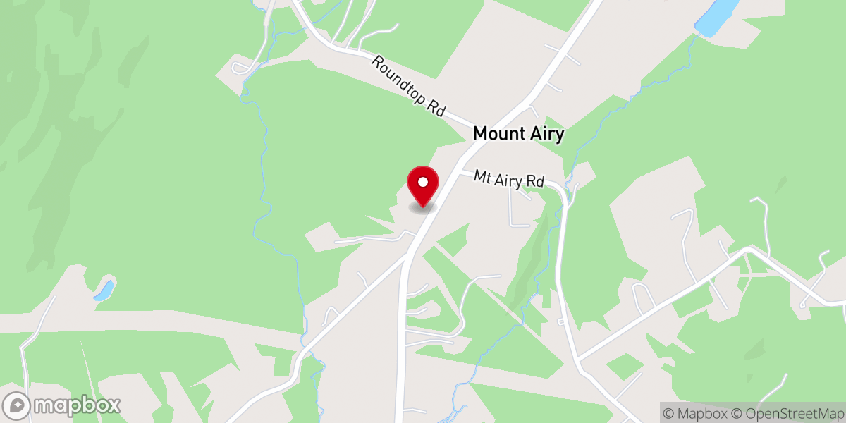 Map showing location of Mount Airy Church