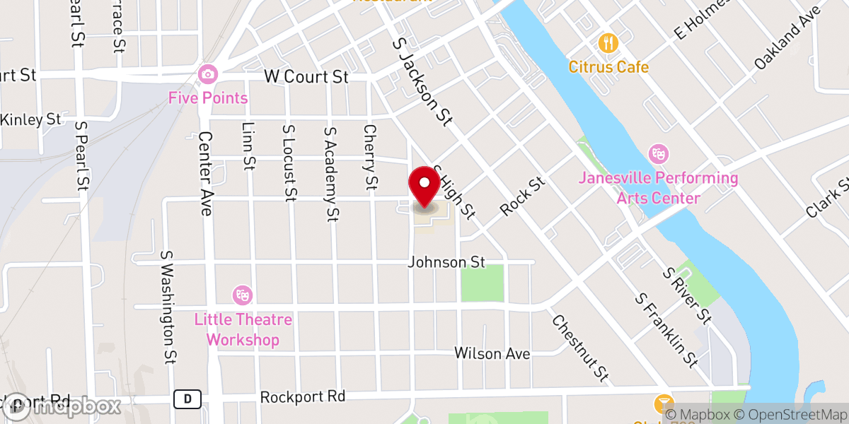 Map showing location of St Patrick's Parish Center