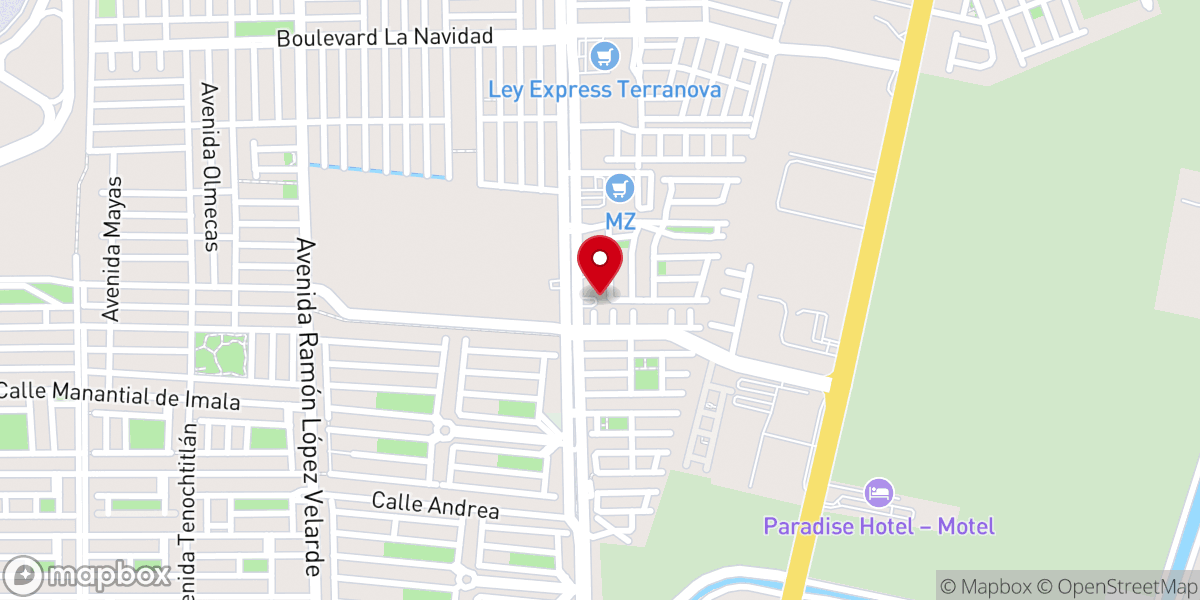 Map showing location of Iglesia Cristiana LA CASA DEL ALFARERO Fracc. Las Moras. Culiacan, Sin.