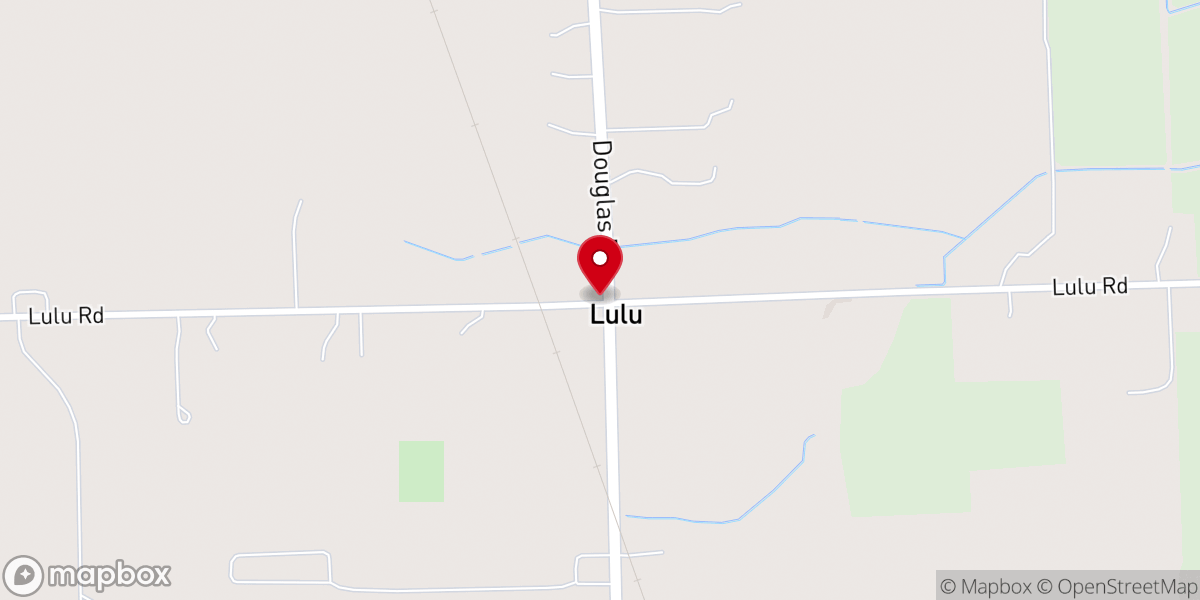 Map showing location of Lulu United Methodist Church