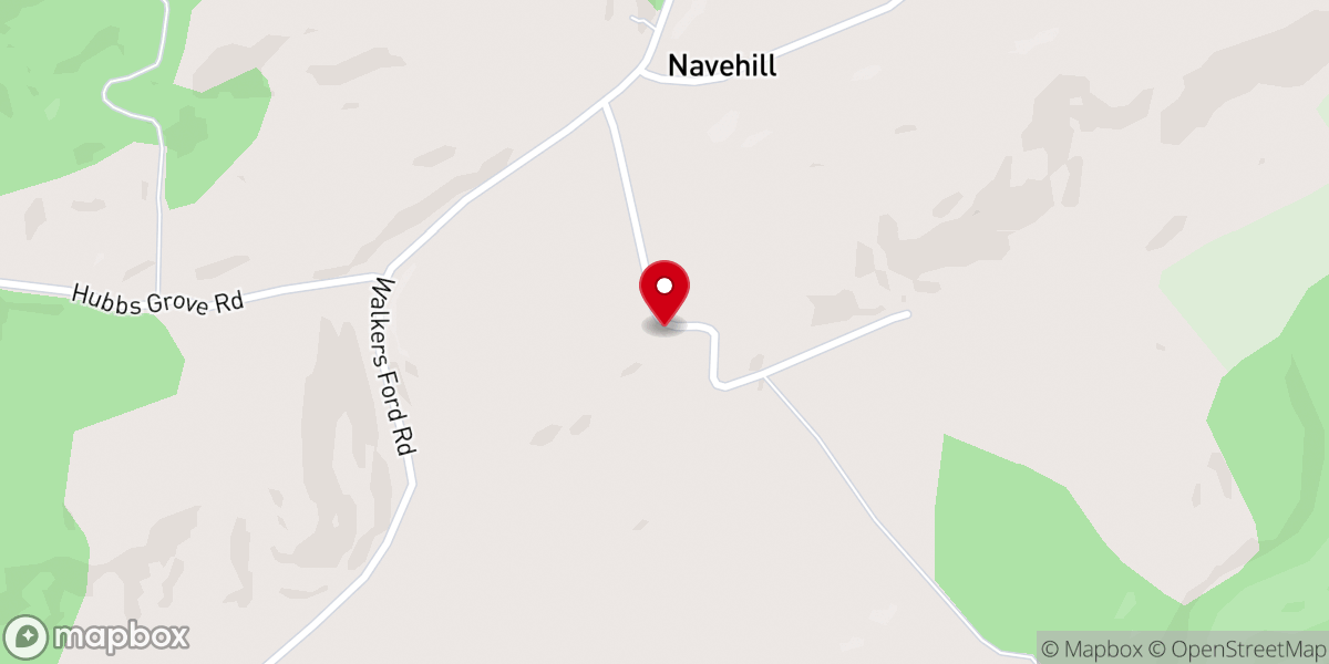 Map showing location of Navehill Church