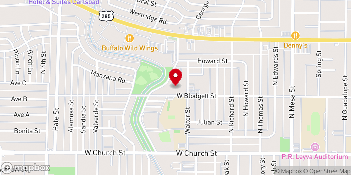 Map showing location of Blodgett Street Baptist Church