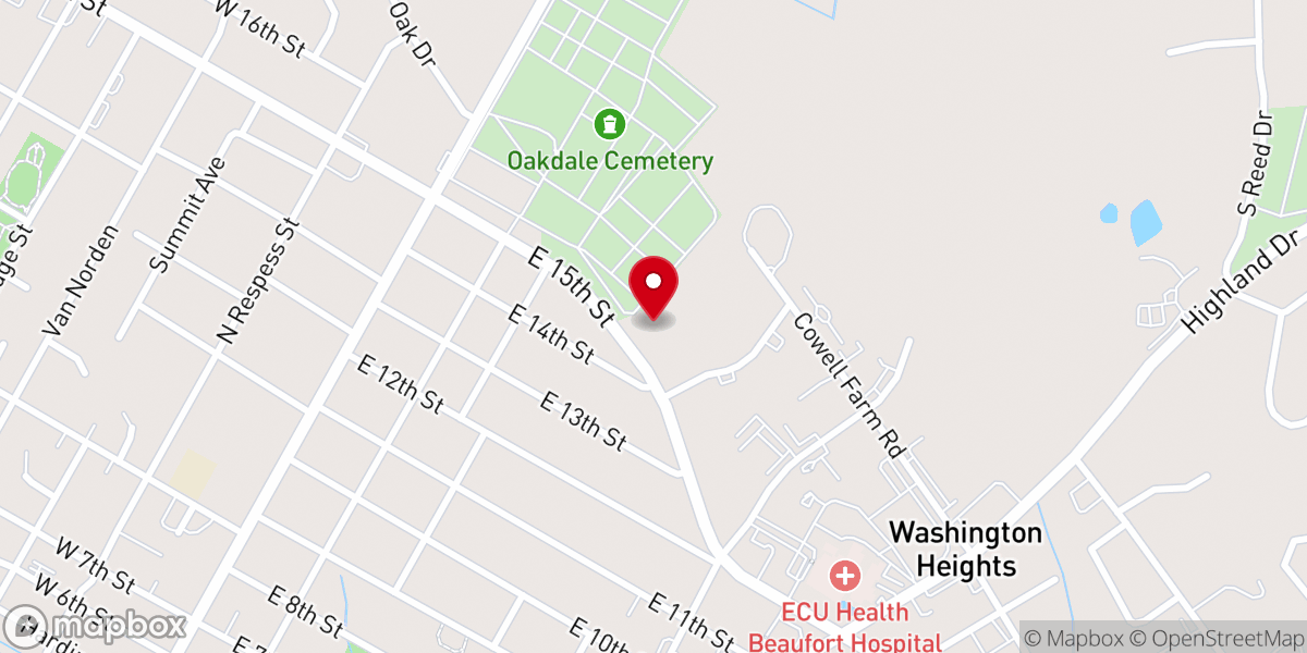 Map showing location of Washington 15th Street Church of God